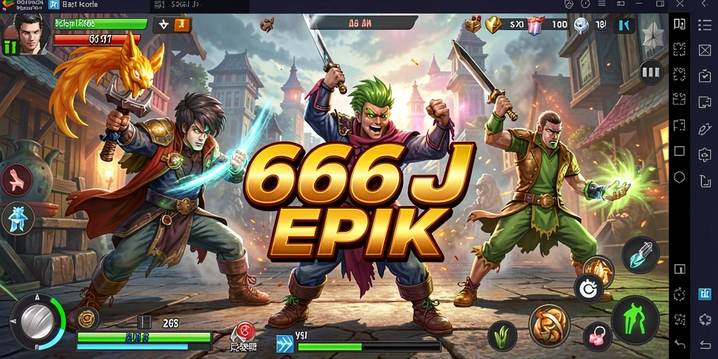 Screenshot utama 666J menampilkan aksi pertarungan yang mendebarkan.