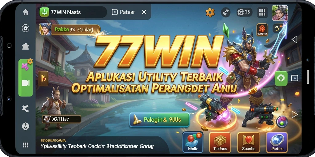 Tampilan antarmuka utama 77WIN yang intuitif dan informatif.