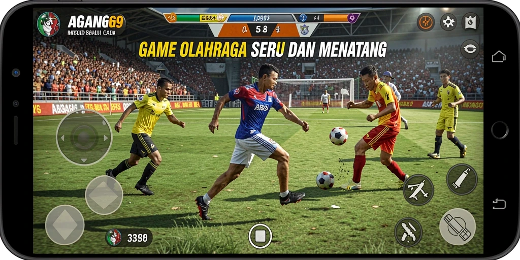 Screenshot utama AGAM69 menunjukkan gameplay olahraga yang dinamis dan menegangkan.