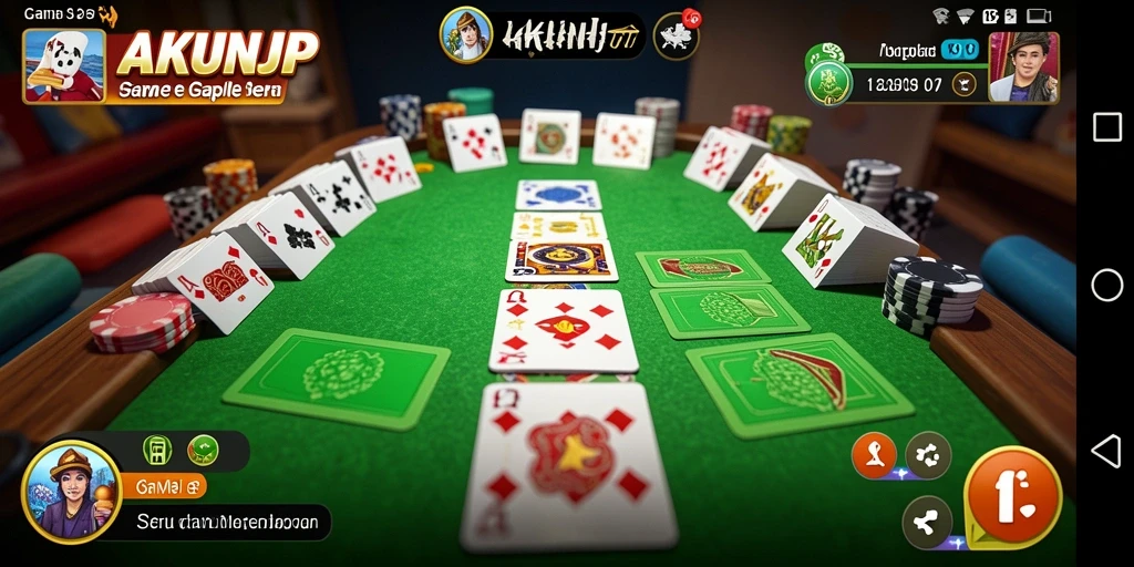 Tampilan gameplay AKUNJP yang menarik saat bermain Gaple.