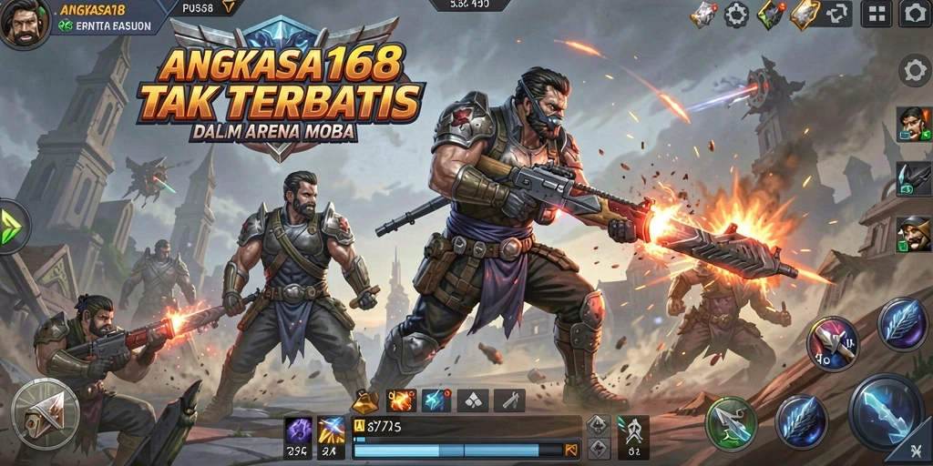 Tangkapan layar gameplay menampilkan pertarungan seru di arena MOBA.