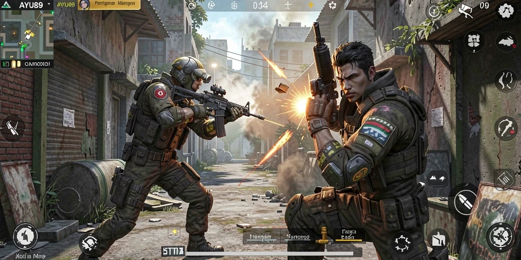 Screenshot utama AYU89 menampilkan aksi tembak-menembak yang mendebarkan di dunia FPS.