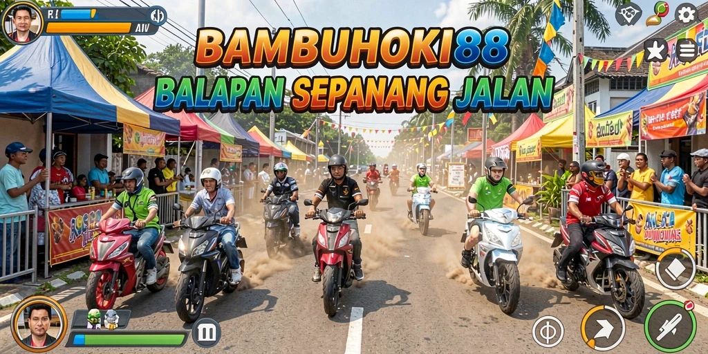 Tampilan gameplay balapan seru di BAMBUHOKI88.