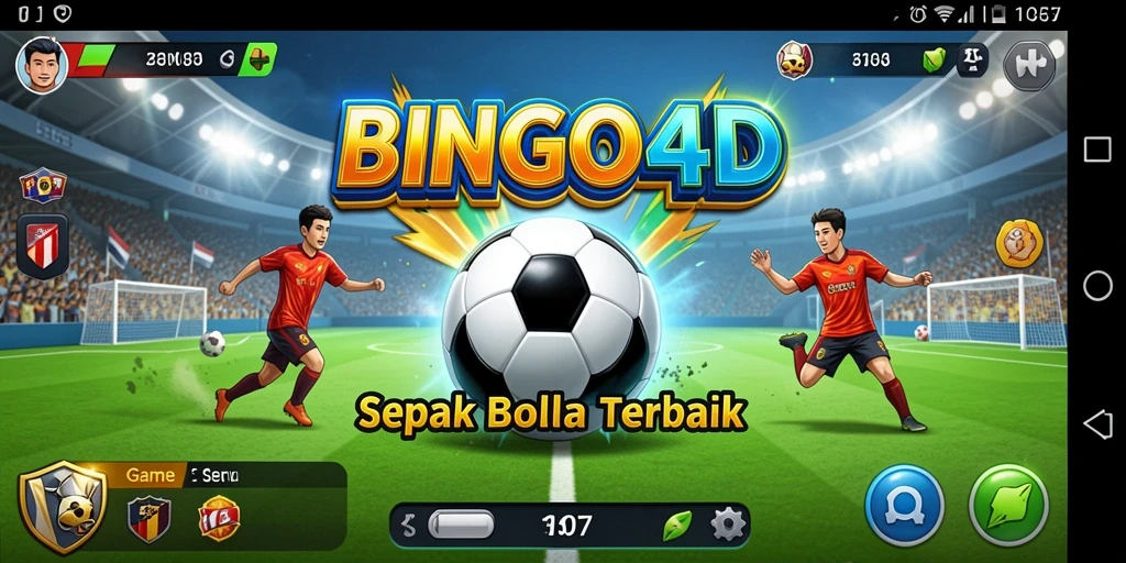 Tampilan layar BINGO4D dalam aksi sepak bola yang seru.