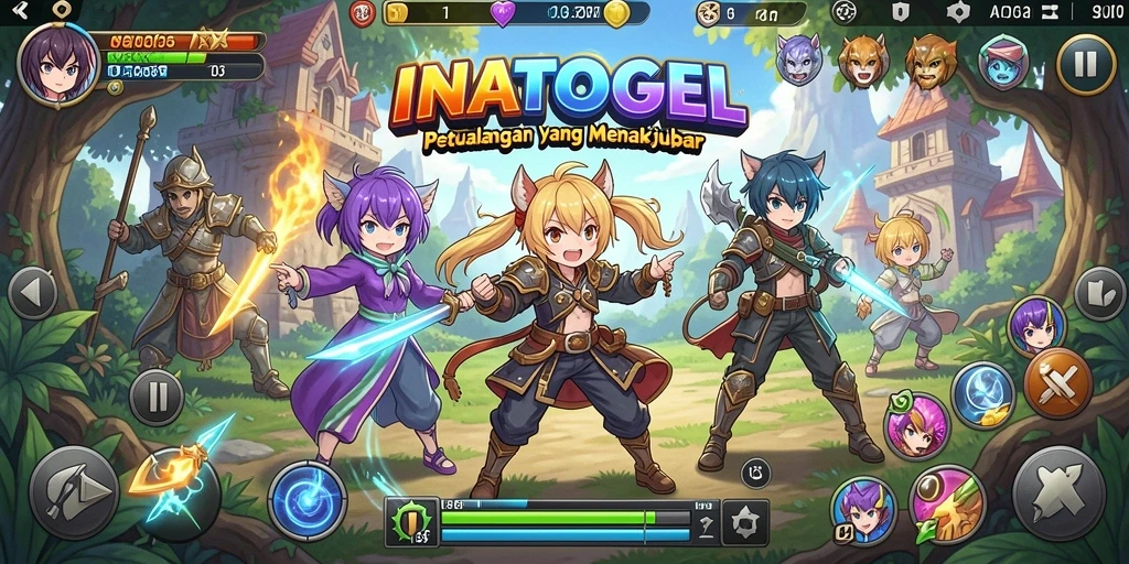 Screenshot gameplay menunjukkan aksi seru karakter anime.