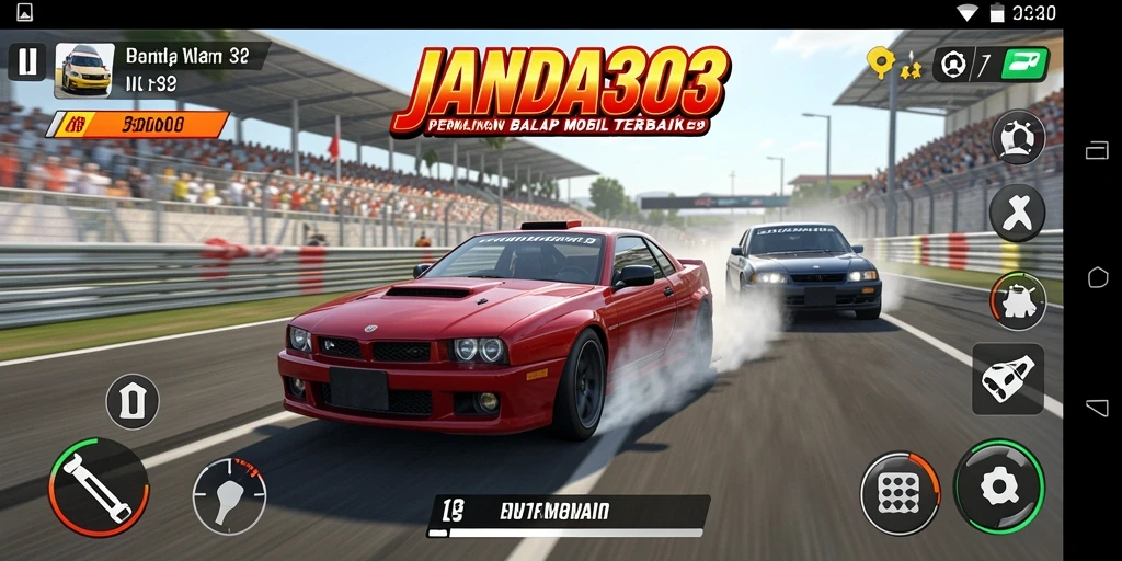 Gameplay balap mendebarkan di JANDA303 dengan grafis realistis.