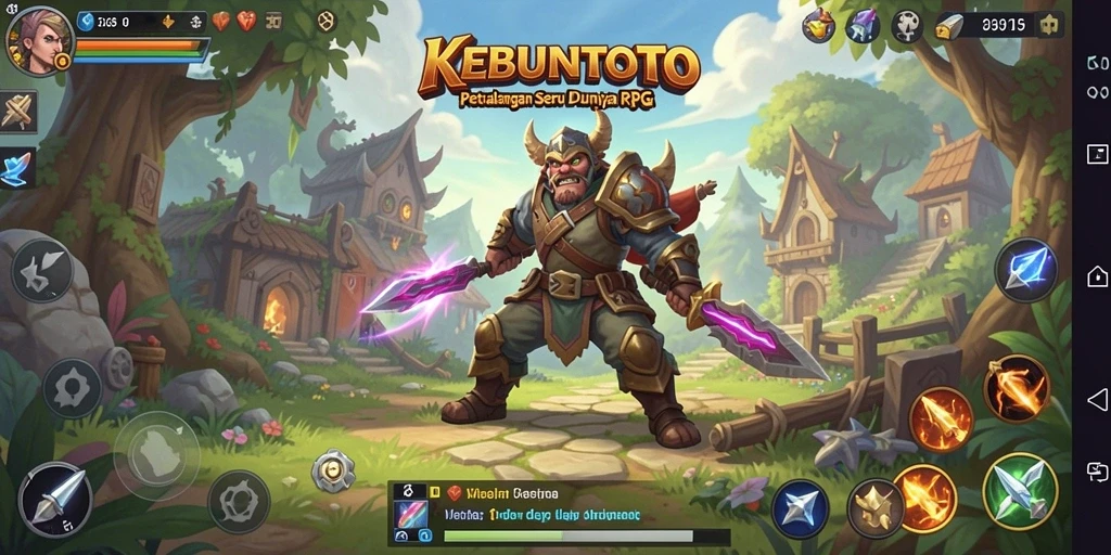 Screenshot gameplay KEBUNTOTO menampilkan aksi seru dan karakter unik.