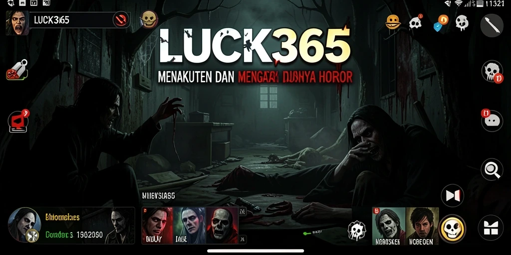 Screenshot gameplay LUCK365 dengan suasana horor yang mencekam.