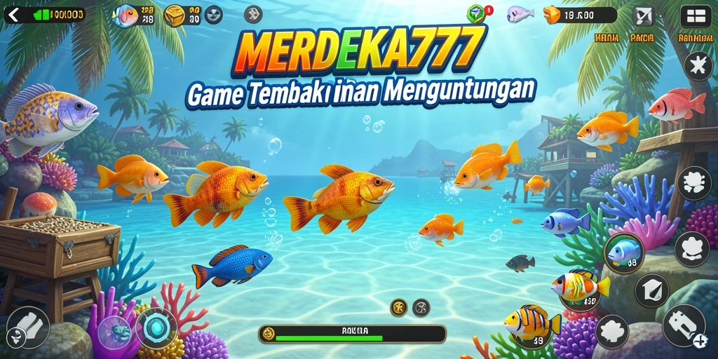 Gameplay seru menembak ikan di MERDEKA777 yang mengasyikkan.