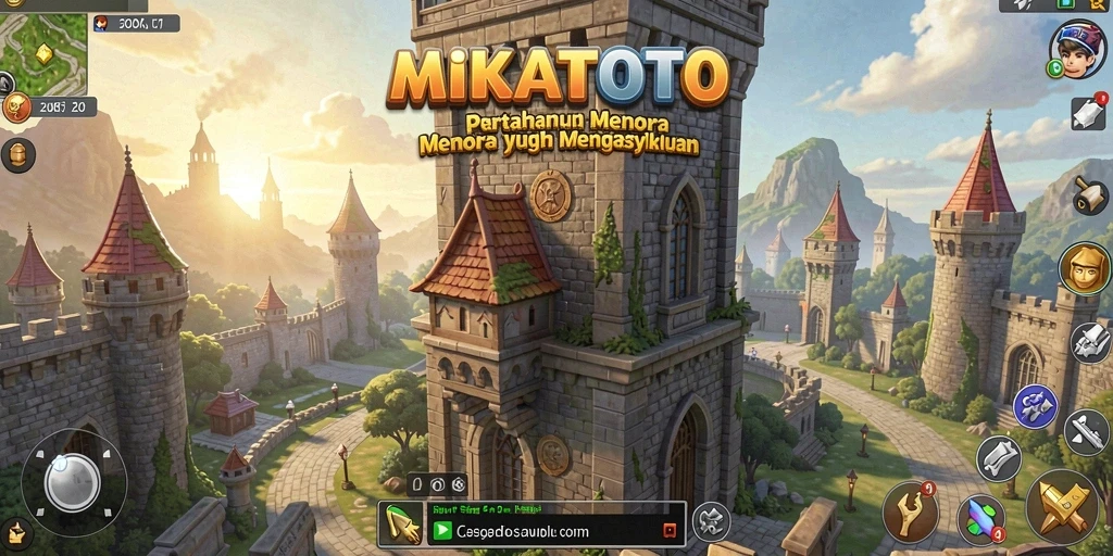 Tampilan gameplay MIKATOTO dalam pertempuran Tower Defense yang seru.