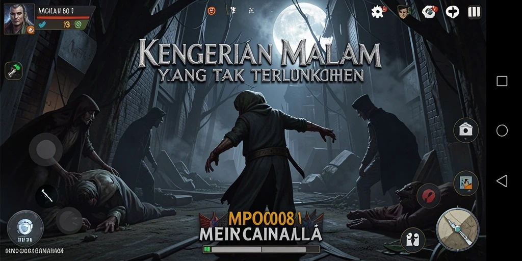 Tampilan gameplay menegangkan dalam MPO08 dengan efek suara mencekam.