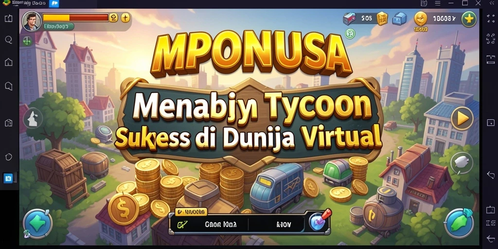 Tampilan gameplay MPONUSA menunjukkan strategi bisnis yang menarik.