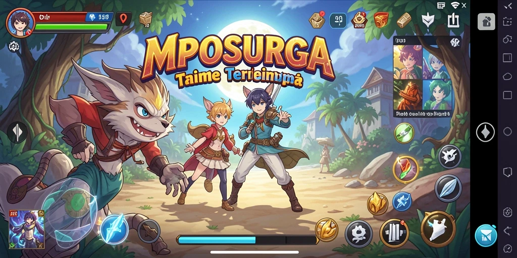 Screenshot gameplay MPOSURGA menampilkan petualangan karakter Anime.