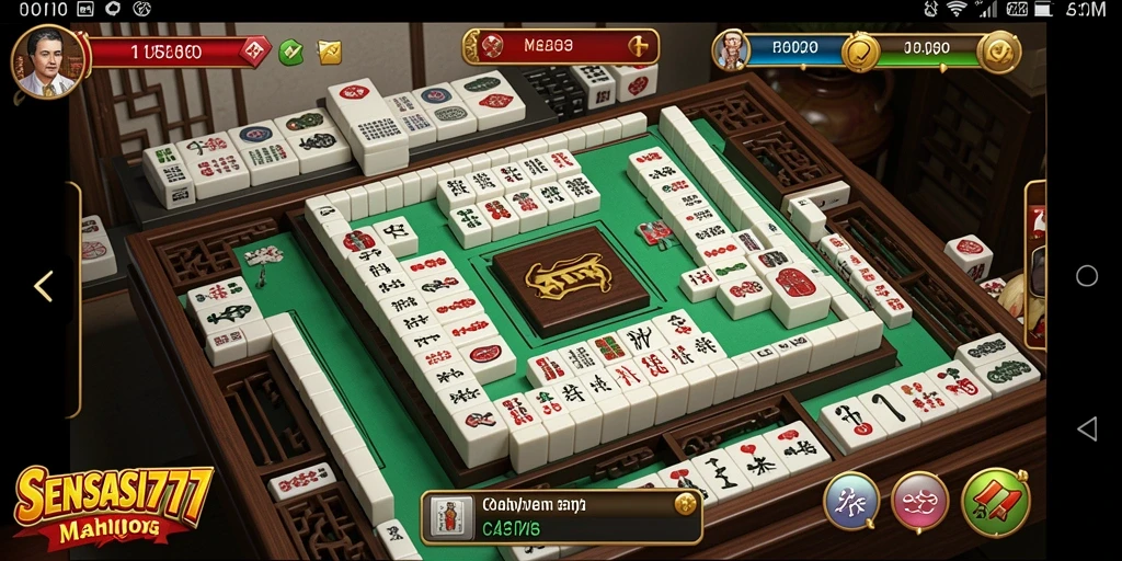 Screenshot gameplay SENSASI777 yang menampilkan aksi seru permainan Mahjong.