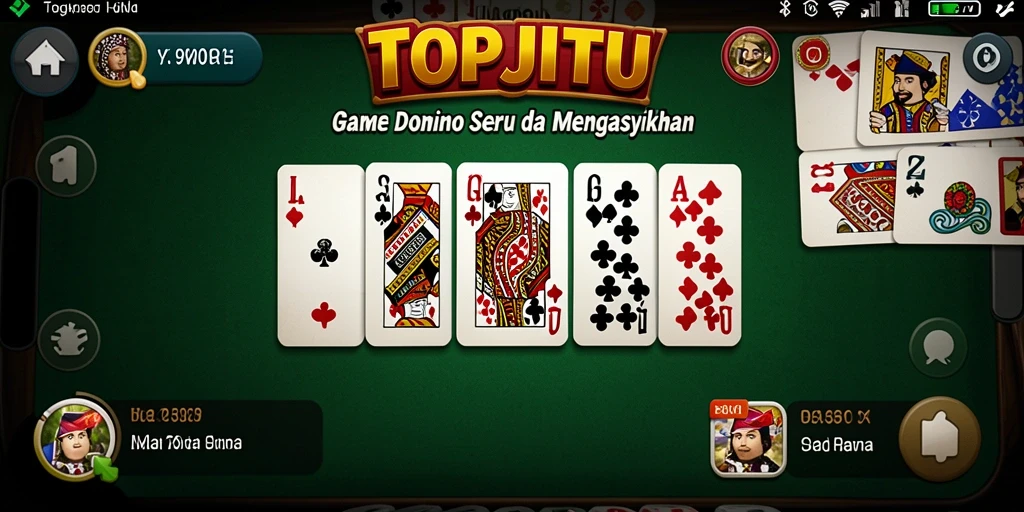 Screenshot gameplay TOPJITU dengan antarmuka domino yang menarik.