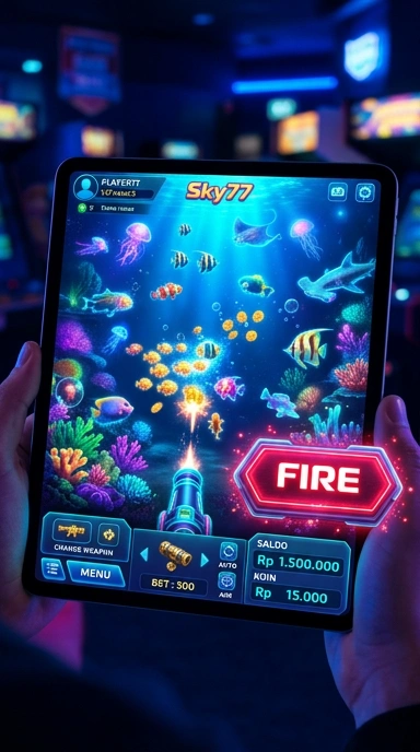 Tampilan utama aplikasi sky77 dengan berbagai kategori.